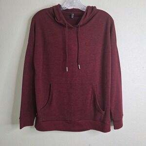 ONZIE Hoodie Small‎ Burgundy Open Back Cutout Lightweight Sweatshirt